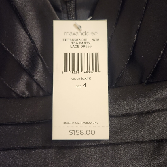 Max & Cleo Women Tea Party Black Lace Dress NWT Size 4 - Picture 3 of 4